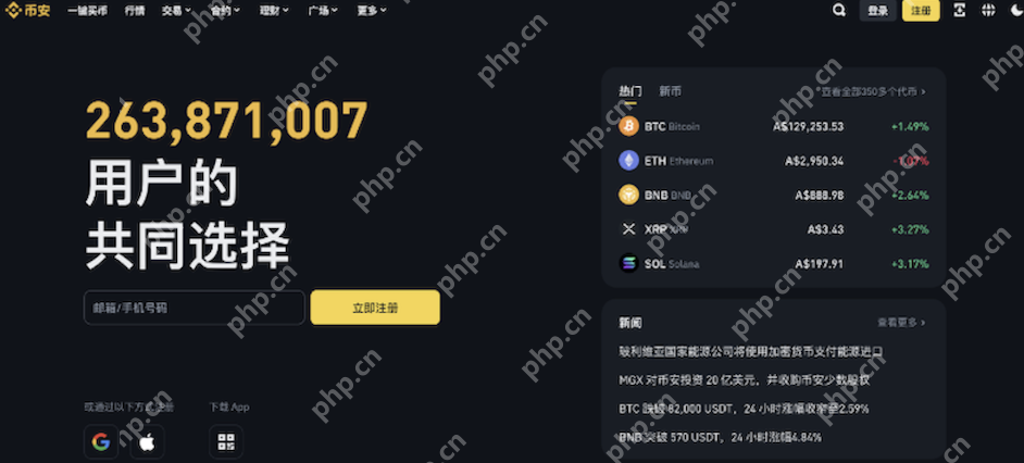 币安交易所官网登录注册入口 - php中文网